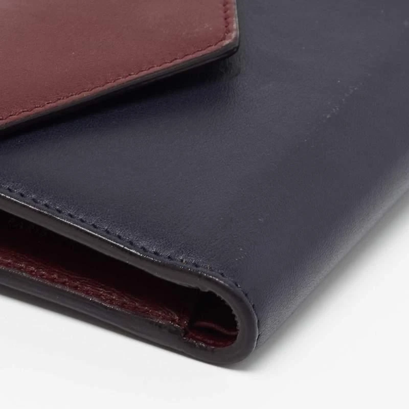 Dior Dior Burgundy/Dark Blue Leather Diorissimo Envelope Wallet 14