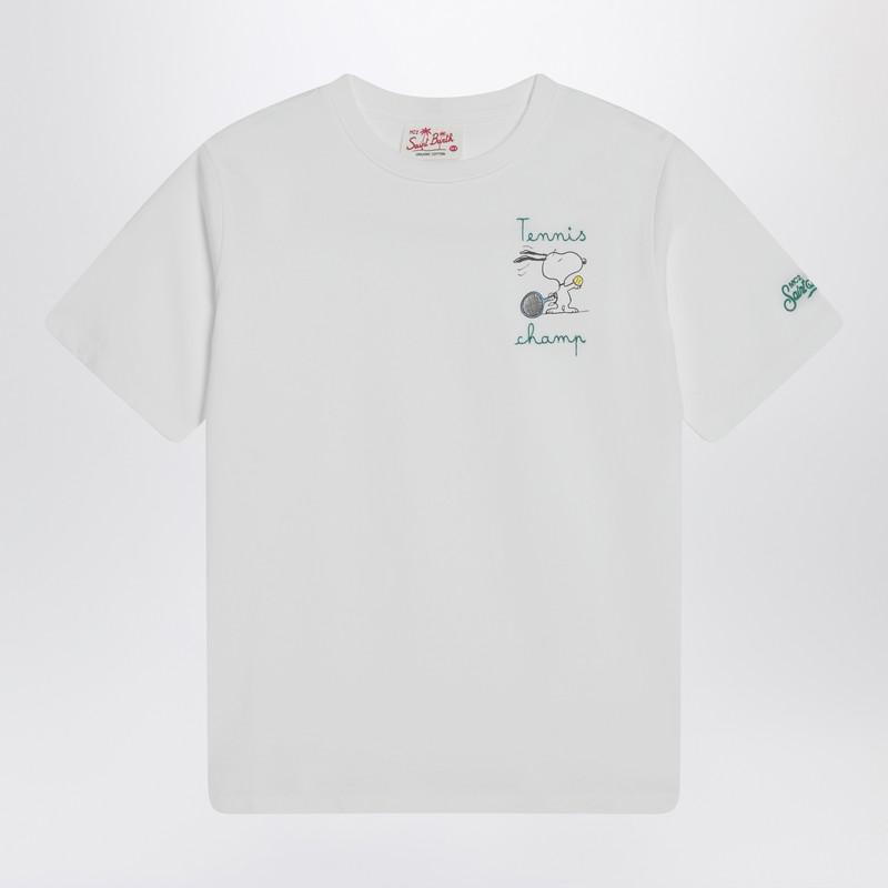 Mc2 Saint Barth White T-shirt with Snoopy tennis print
