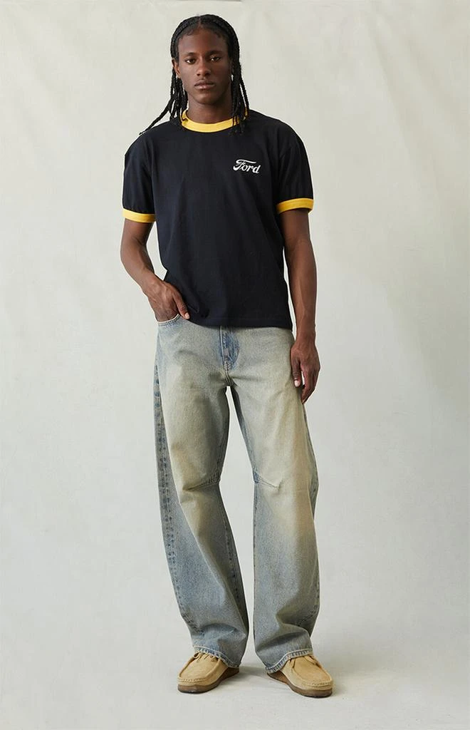 PacSun Mason Baggy Barrel Jeans Medium Indigo Tinted 5