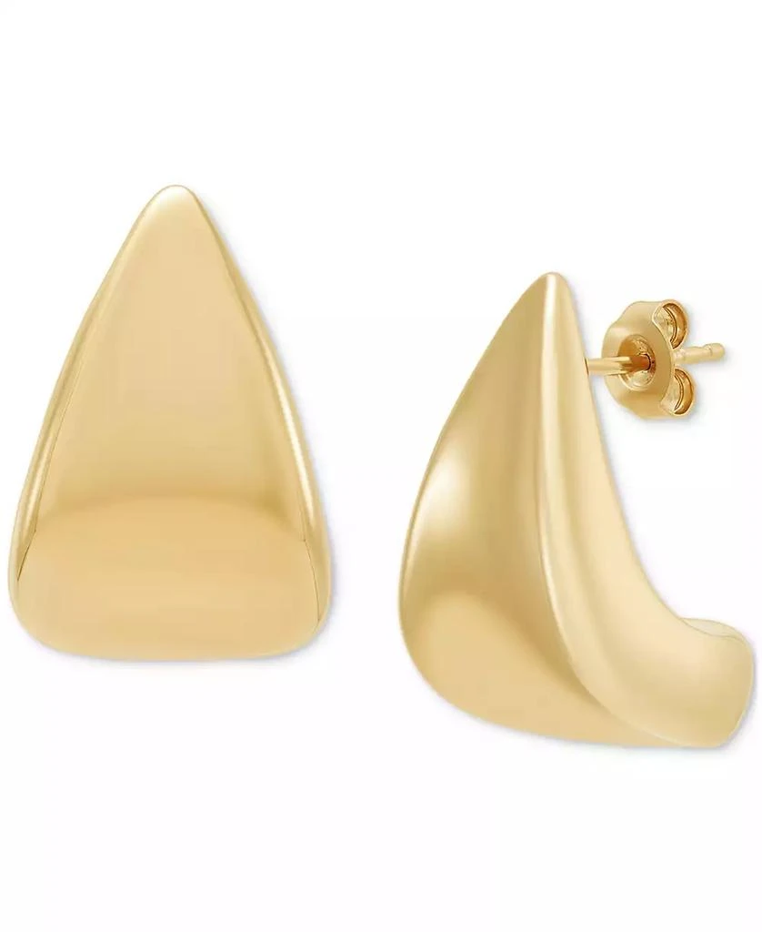 Polished Graduated Curved Bar Stud Earrings in 14k Gold