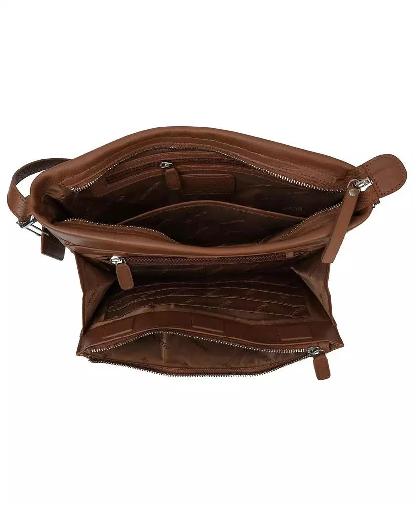 Mancini Leather Goods Pebble Loretta Leather Crossbody Handbag with Organizer 7