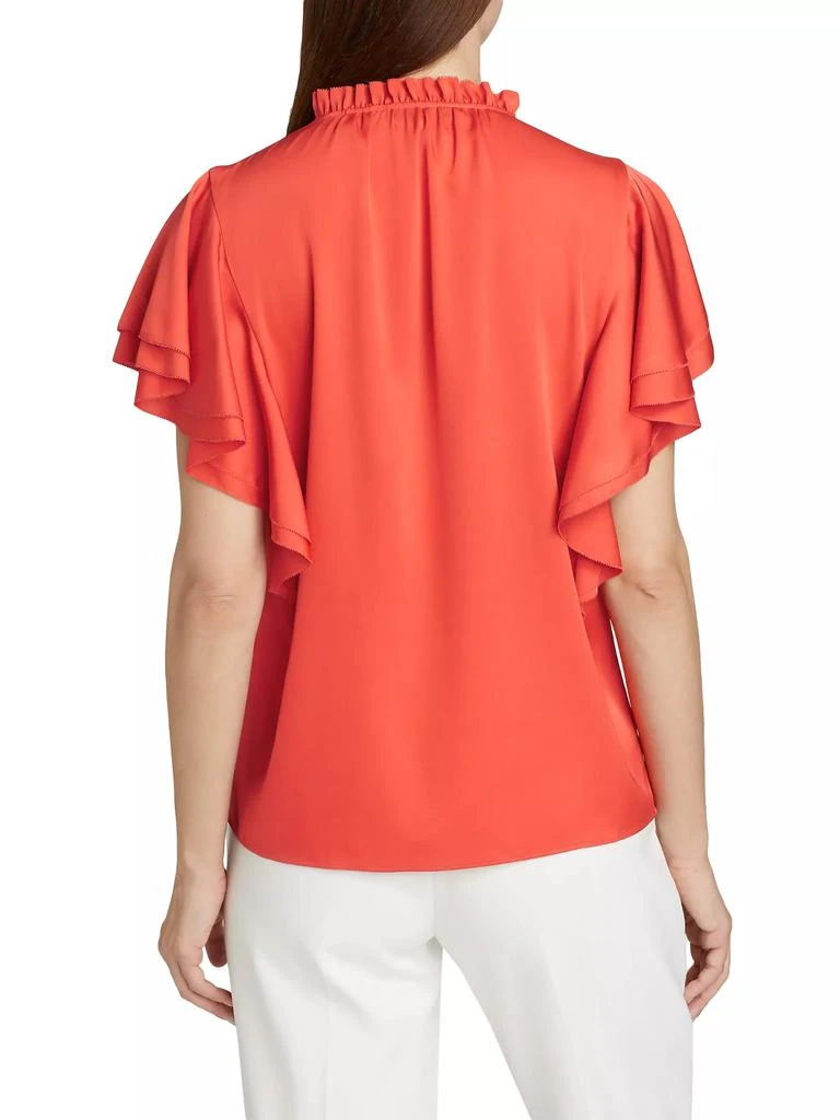 Tahari Viori Silk Flutter-Sleeve Blouse 5