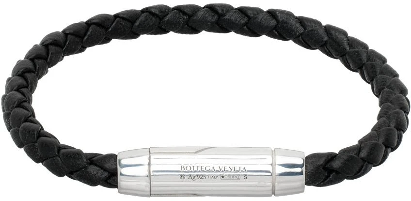 Bottega Veneta Black Braid Leather Bracelet 1
