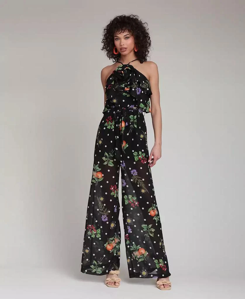 Avec Les Filles Women's Printed Halter Neck Jumpsuit