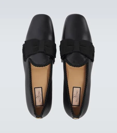 Valentino Bowow bow-detail leather loafers 4