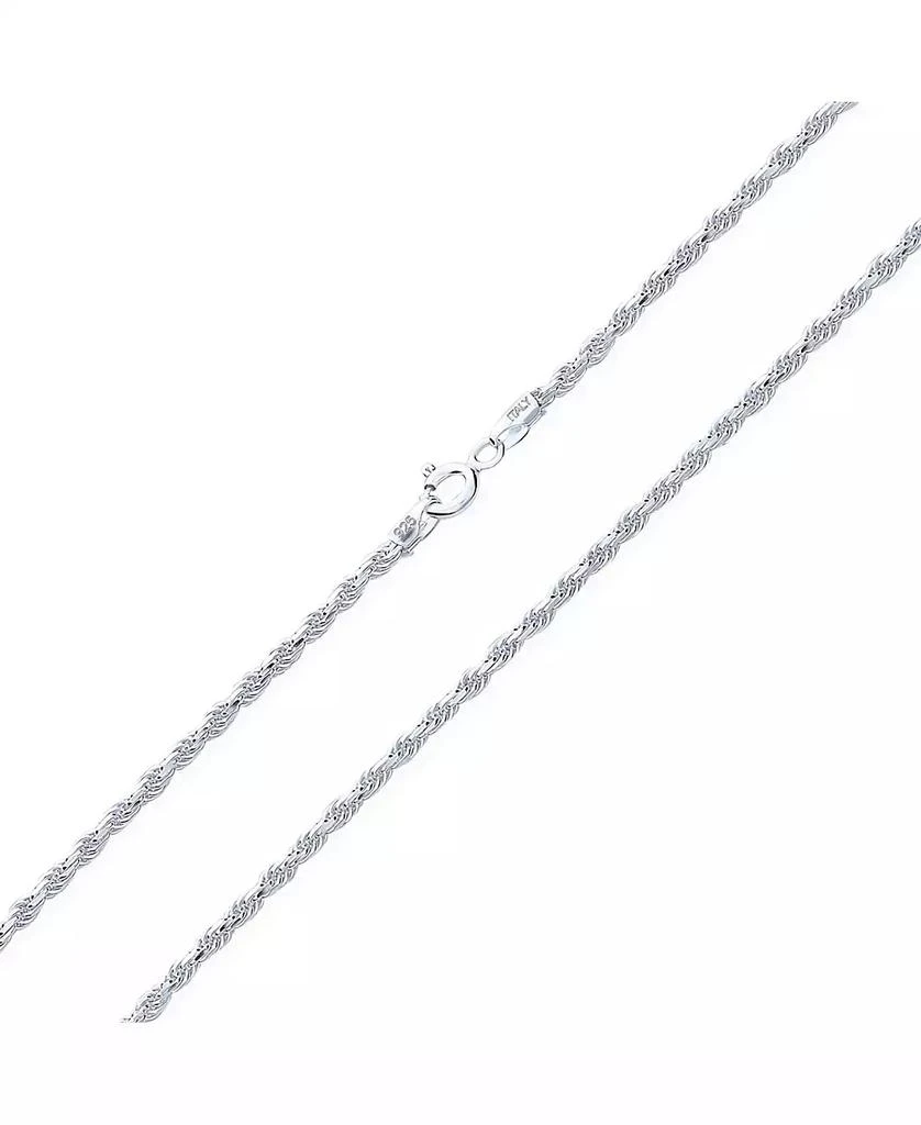 Bling Jewelry Thin Lightweight 2MM .925 Sterling Silver Rope Link Chain Necklace 2