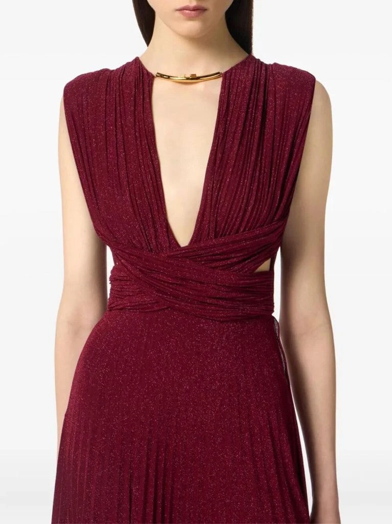 elisabetta franchi burgundy dress Elisabetta Franchi Red Carpet Rouge Noir One Shoulder Dress  Balardi