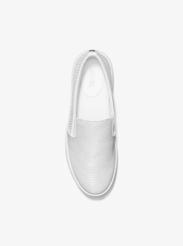 Michael Kors Keaton Glitter Chain Mesh Slip-On Sneaker 4