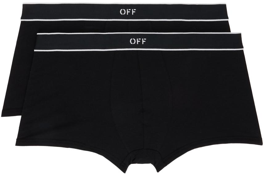 Off-White Two-Pack Black Off-Stamp Boxers