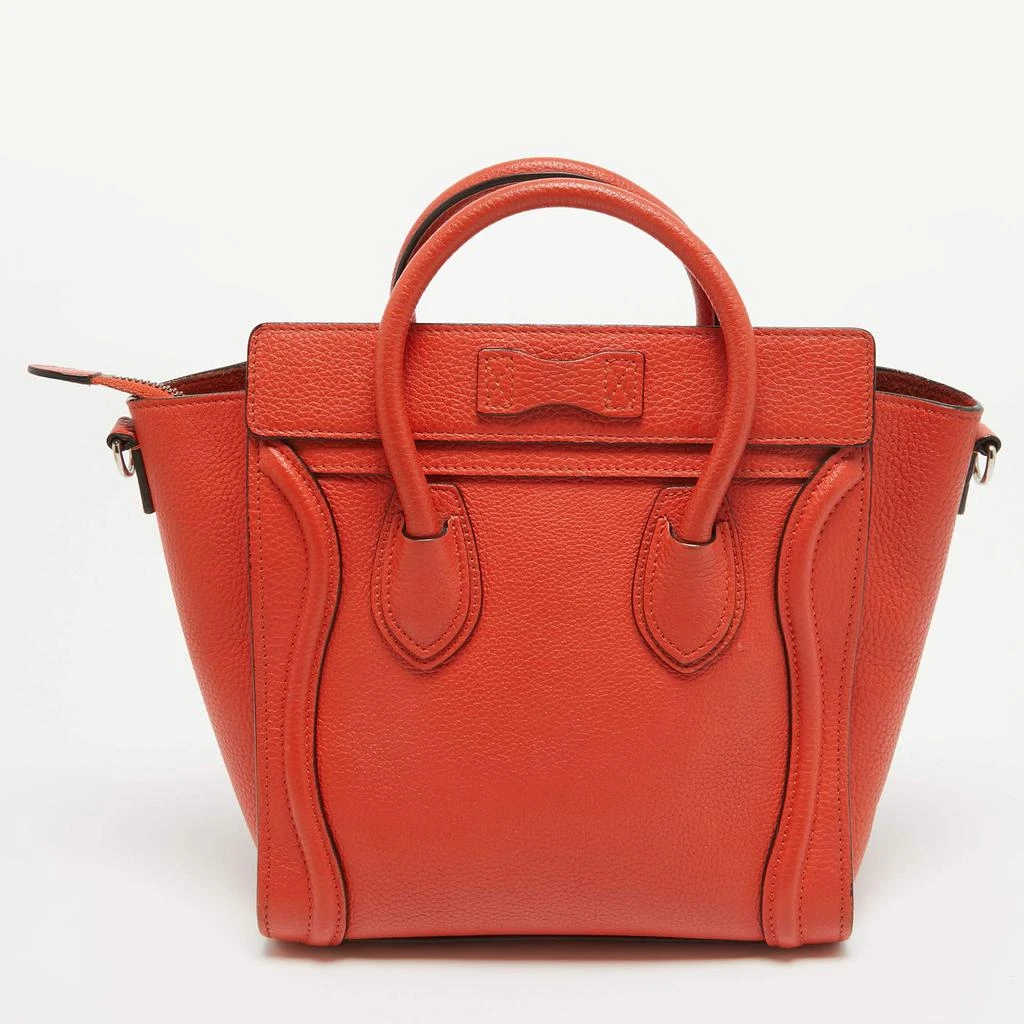 Celine Céline Red Leather Nano Luggage Tote 4