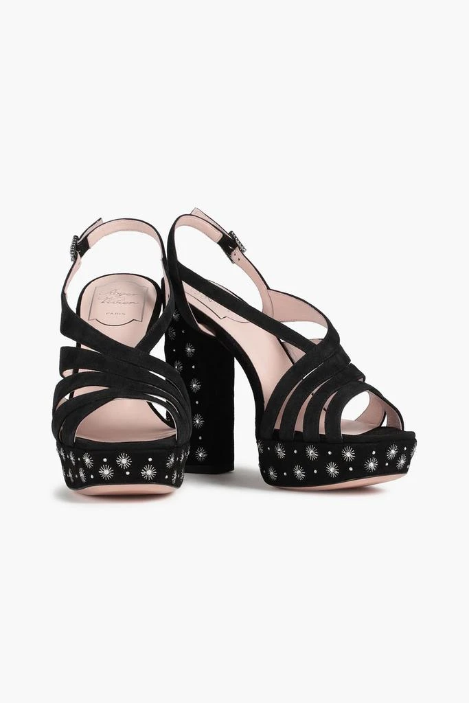 Roger Vivier Embellished suede platform slingback sandals 2