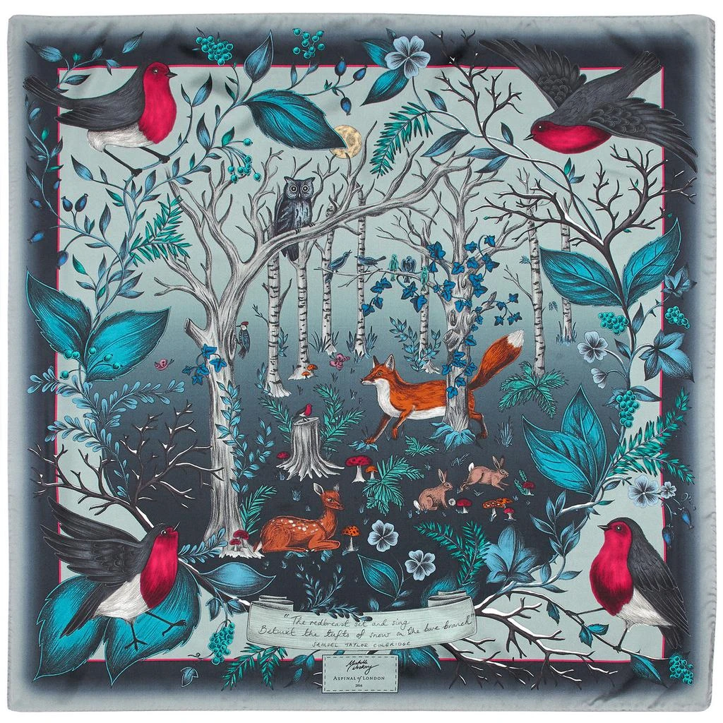Aspinal of London Robin silk scarf 1