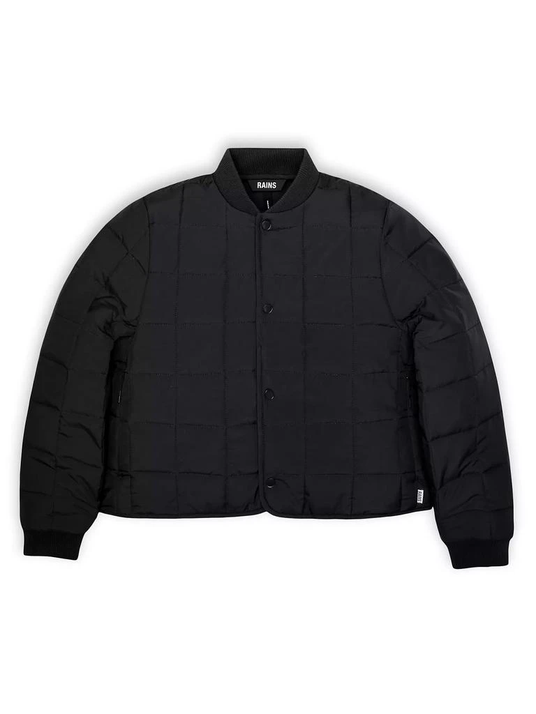 RAINS Drenched Quilted Ripstop Crop Bomber Jacket 1