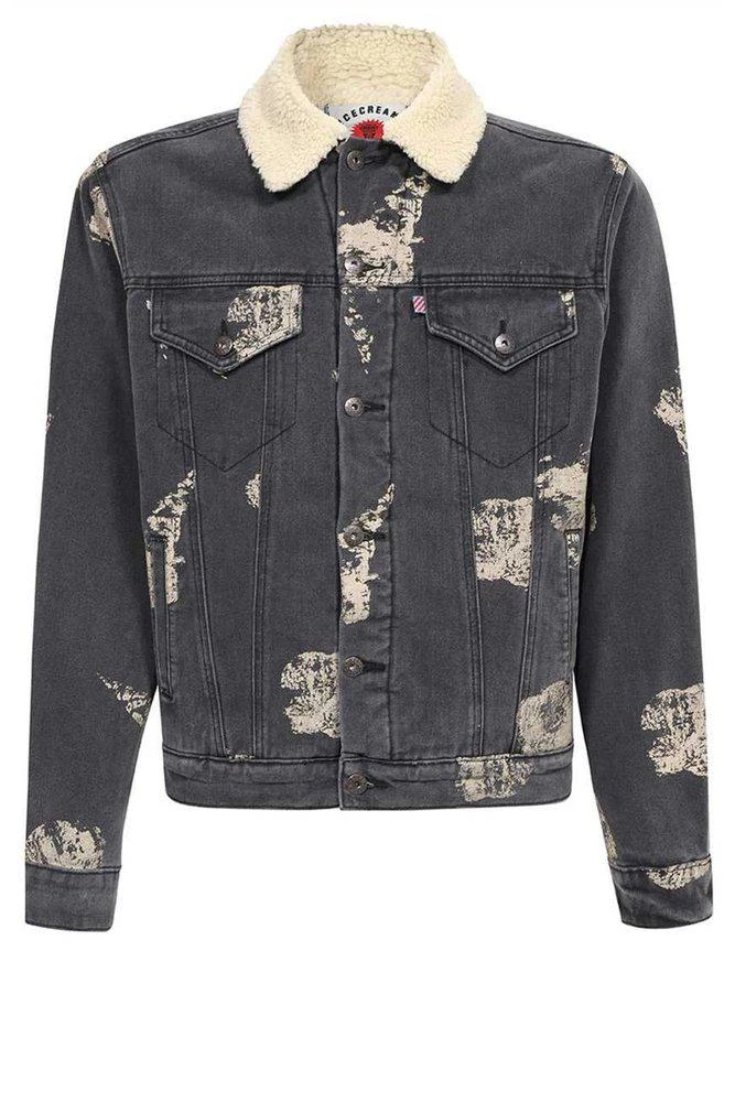Icecream ICECREAM Paint-Effect Logo Denim Jacket