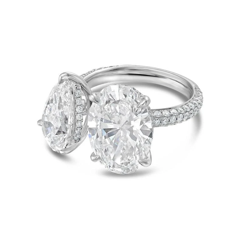 Diana M Jewels PLATINUM 2 STONE LAB GROWN DIAMOND FASHION RING WEIGHING 6.00 CTS TW 2