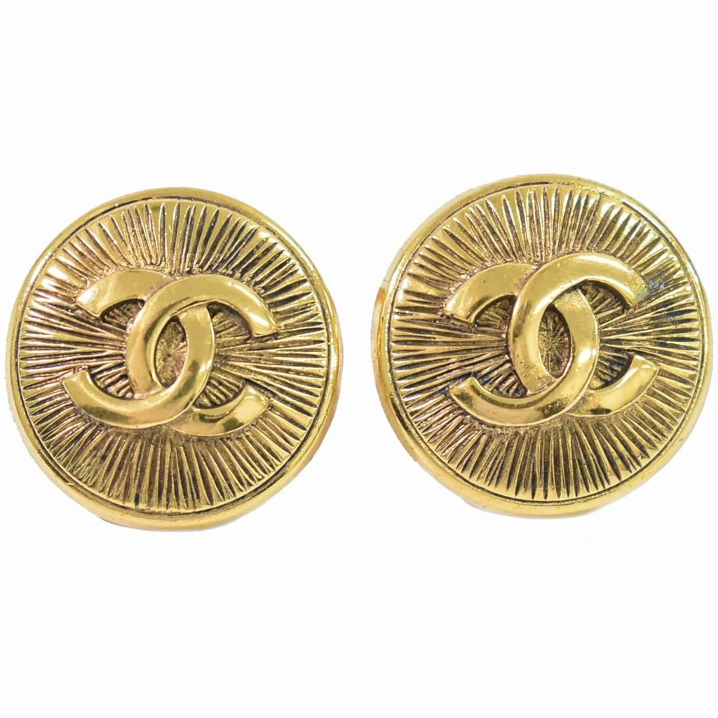 Chanel Cc Round Earrings Metal _Plated Earrings Jewelry (Pre-Owned)