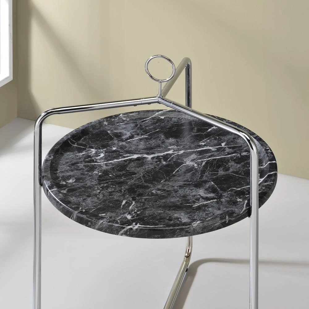 Steve Silver Miro Side Table - Black/Silver 5