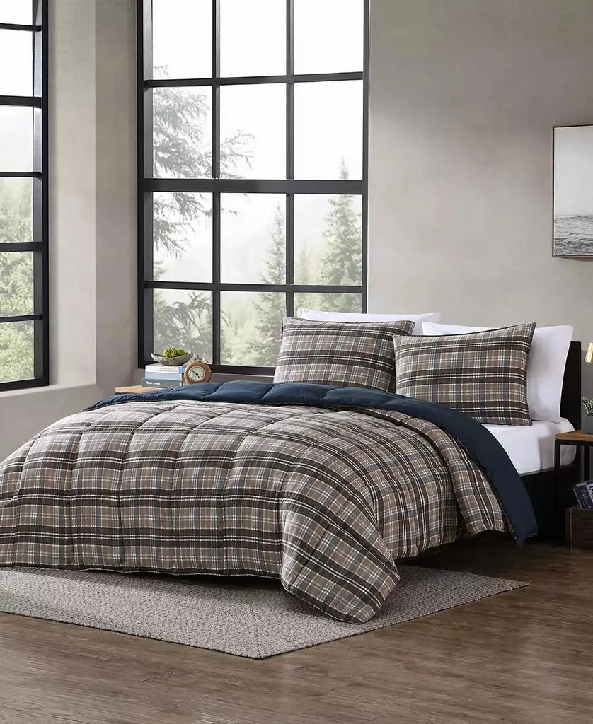 Eddie Bauer CLOSEOUT! Rugged Plaid Micro Suede Reversible 2 Piece Duvet Cover Set 9