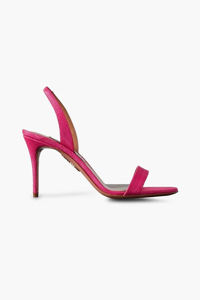 Aquazzura So Nude 85 raffia slingback sandals 1