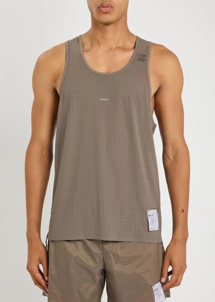Satisfy Space-O perforated stretch-jersey vest 2