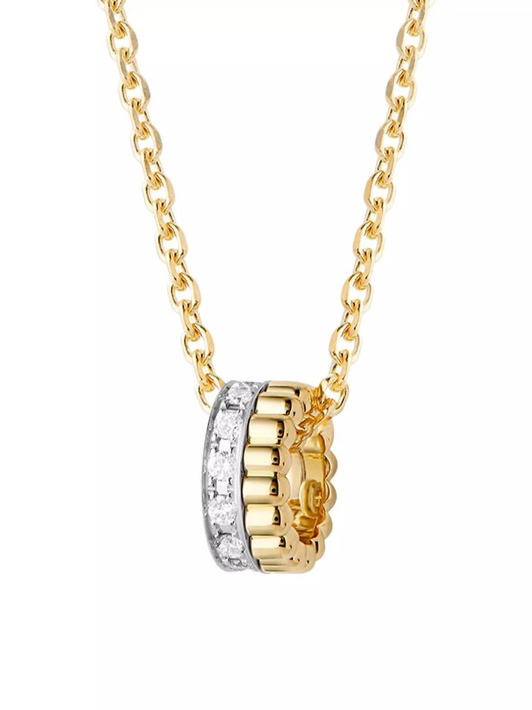 Boucheron Quatre Radiant Edition Two-Tone 18K Gold & 0.10 TCW Diamond Mini Pendant Necklace 1