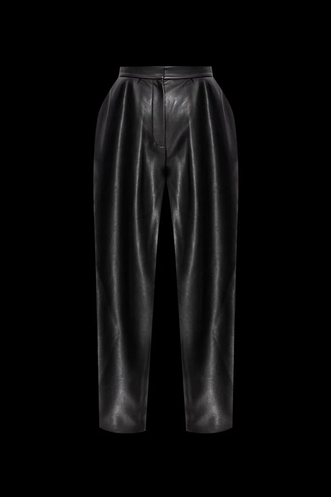 Balmain Balmain High-Waisted Faux Leather Trousers from Cettire