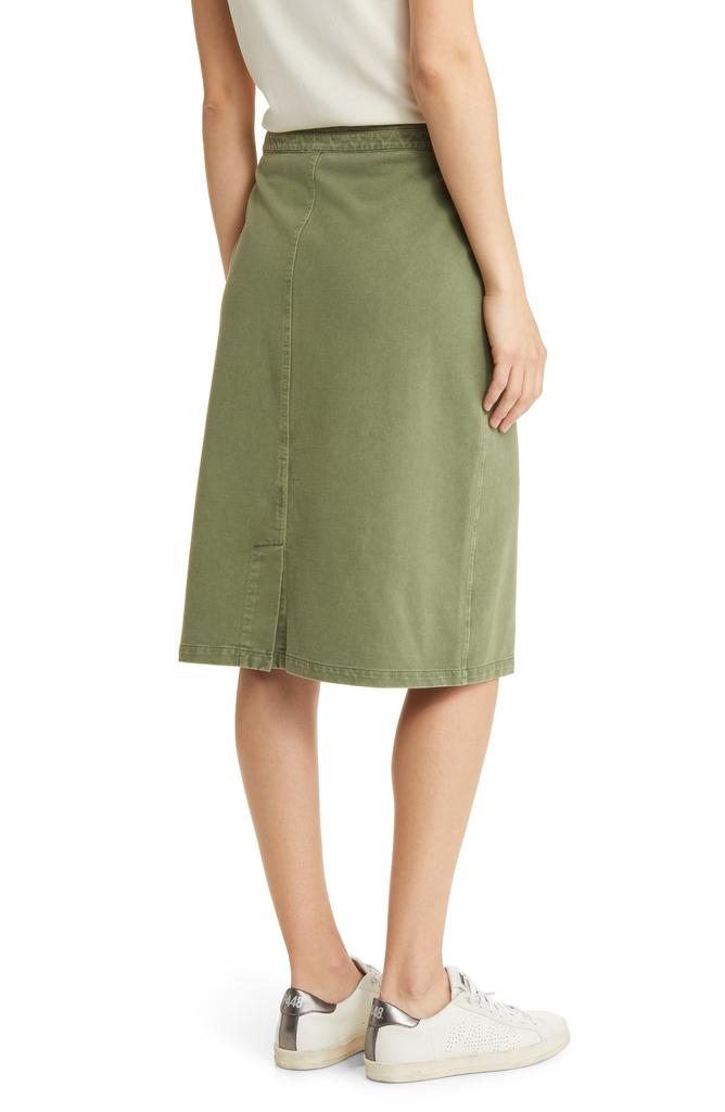 Caslon® Relaxed Zip Front Twill Midi Skirt