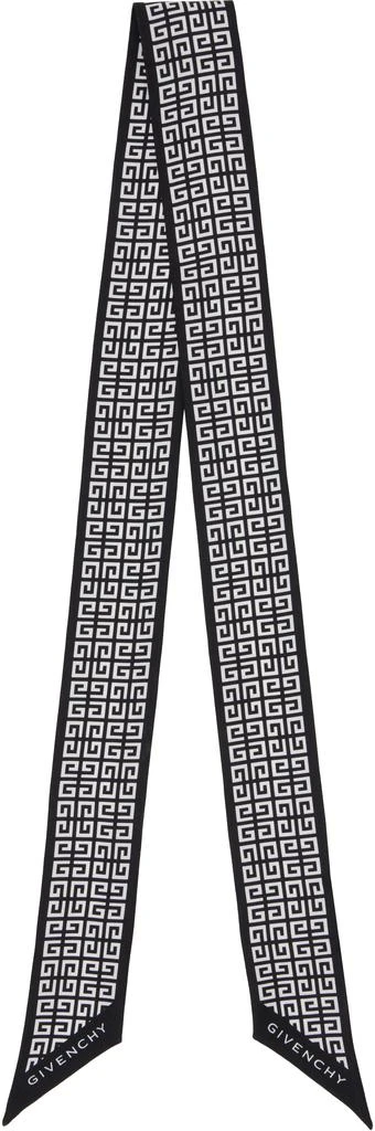 Givenchy Black & White 4G Bandeau Silk Scarf 1