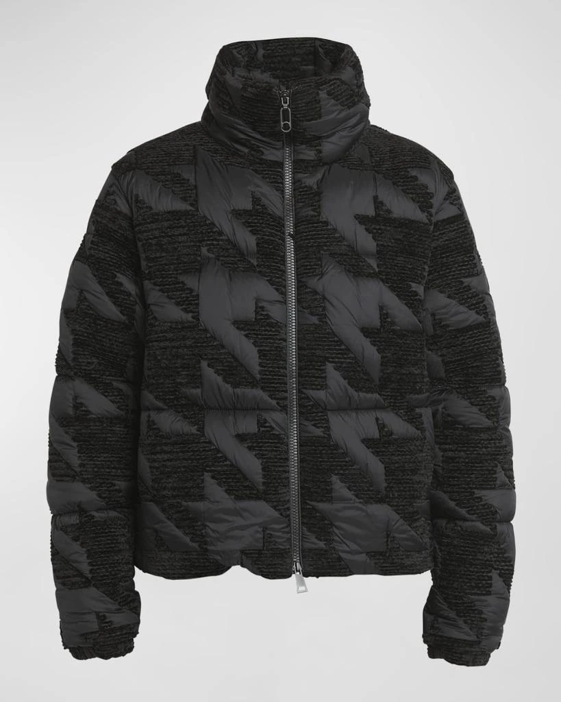 Moncler Evandra Embroidered Houndstooth Puffer Jacket 1