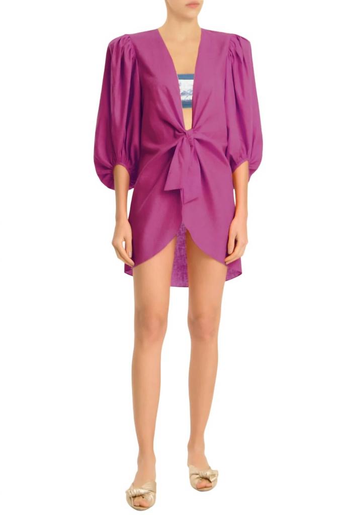Adriana Degreas Solid Shirt With Voluminous Sleeve In Fuchsia
