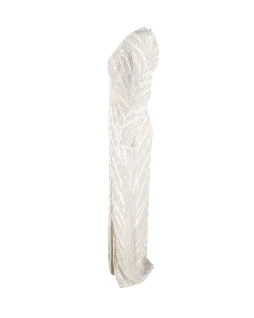Jenny Packham Long Sleeve Gown in Cream Sequined Polyester 2