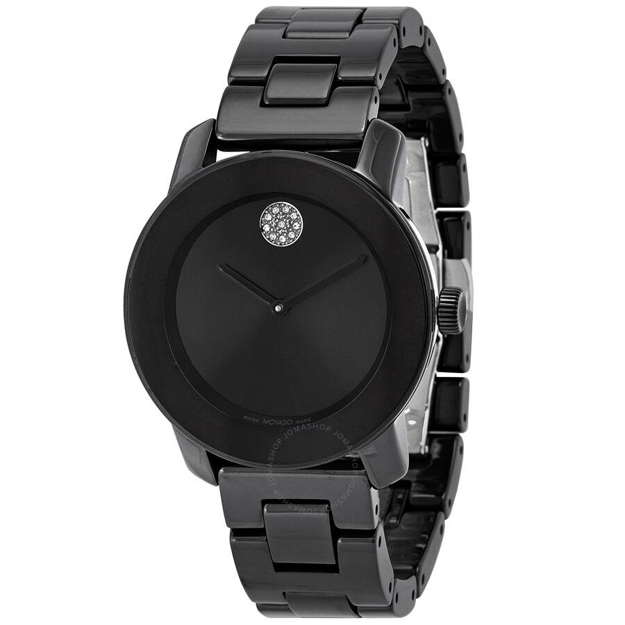 Movado Open Box - Movado Bold Ceramic Quartz Black Dial Ladies Watch 3600803