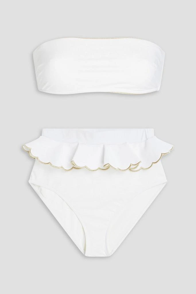 Zimmermann Scalloped ruffled bandeau bikini 1