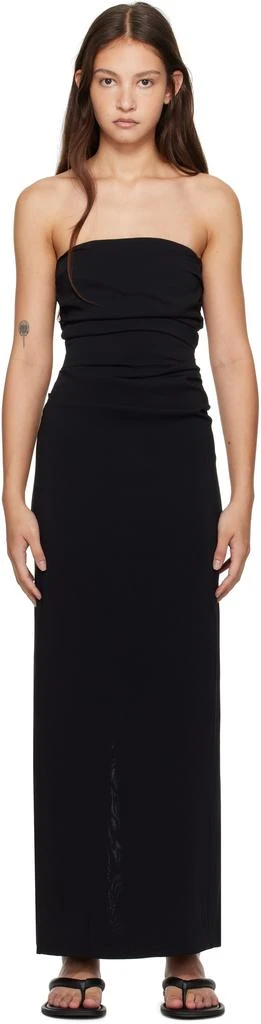 St. Agni Black Strapless Tie Back Maxi Dress 1