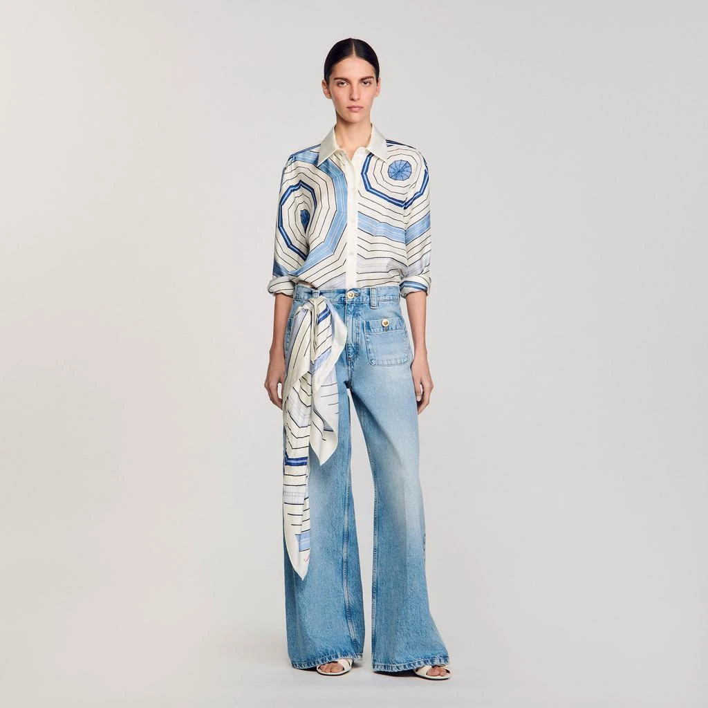 Sandro Spiral-motif silk shirt 1