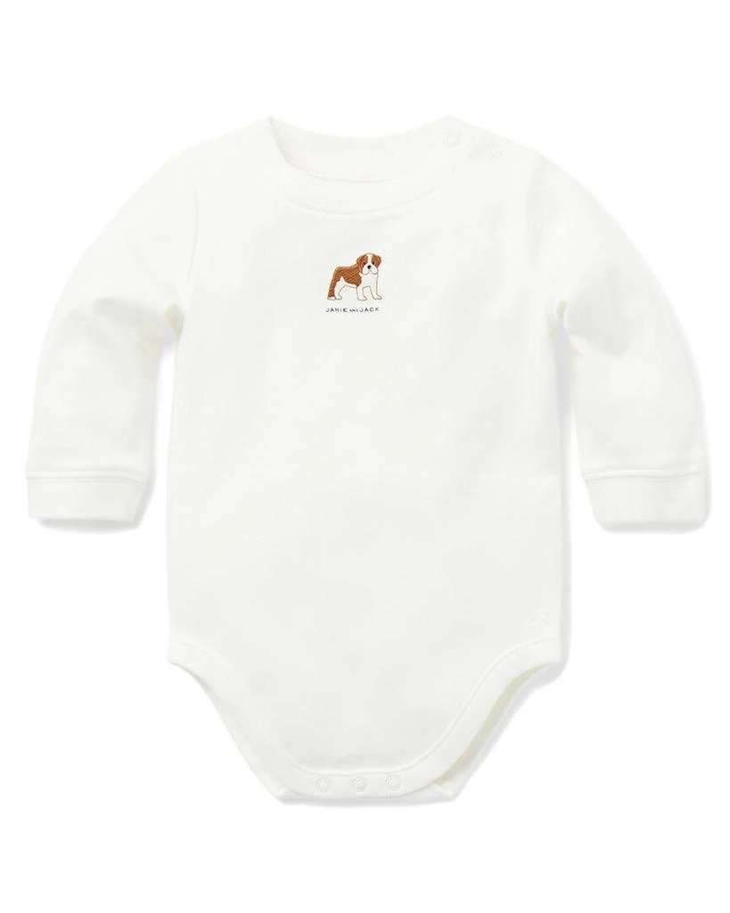 Janie and Jack Janie and Jack Baby Embroidered Bulldog Bodysuit 1