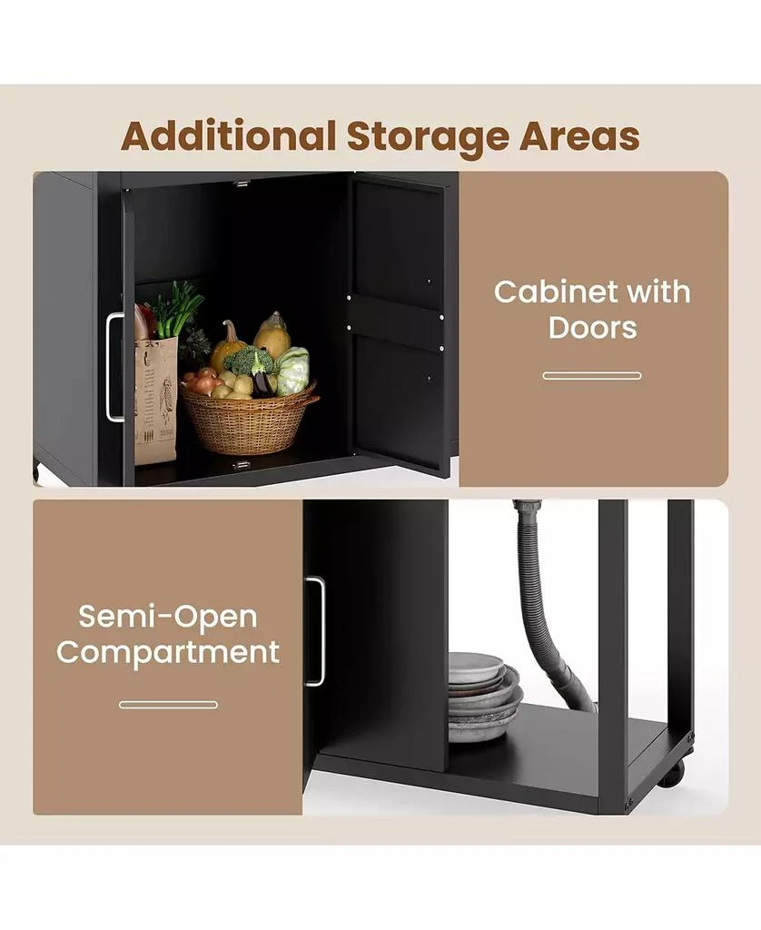 Ecooso 56 Inches Outdoor Grill Table with Sink and Stainless Steel 5