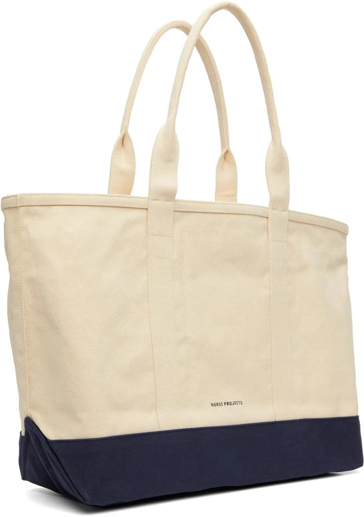Norse Projects Off-White & Navy Stefan Cotton Canvas Tote 2