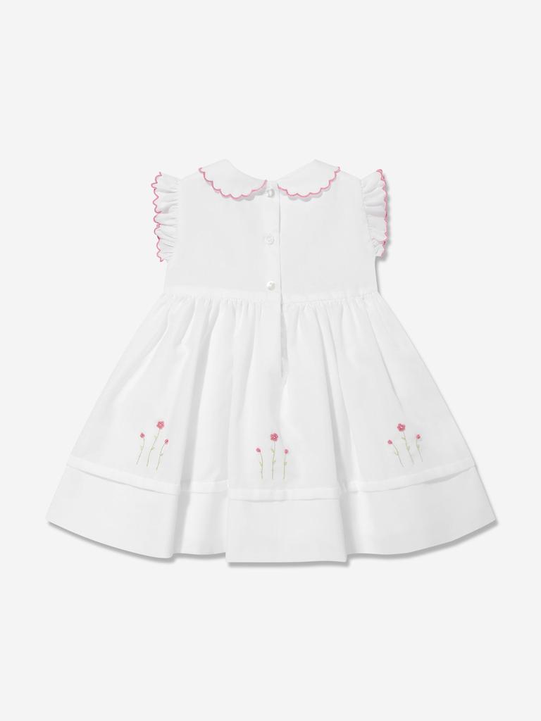 Sarah Louise Baby Girls Smocked Dress in White