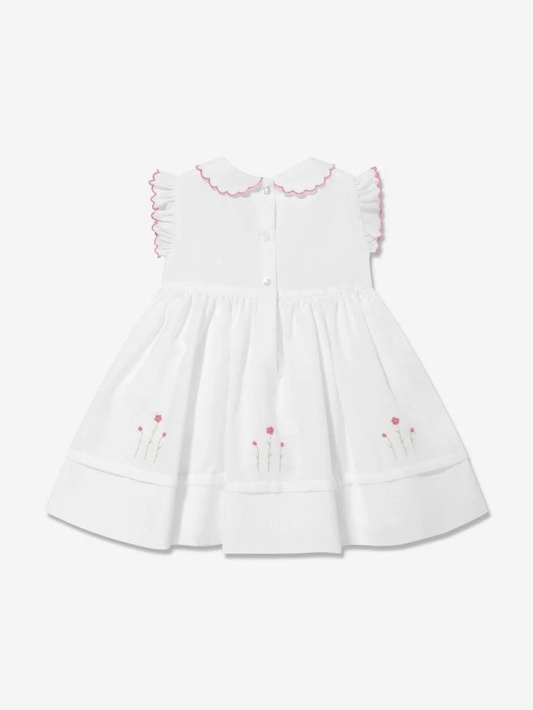 Sarah Louise Baby Girls Smocked Dress in White 2