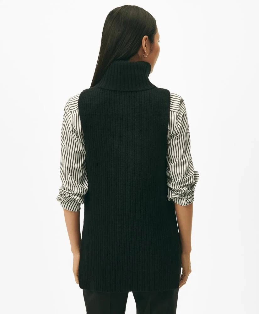 Brooks Brothers Sleeveless Ribbed Turtleneck Sweater in Wool-Cashmere 3