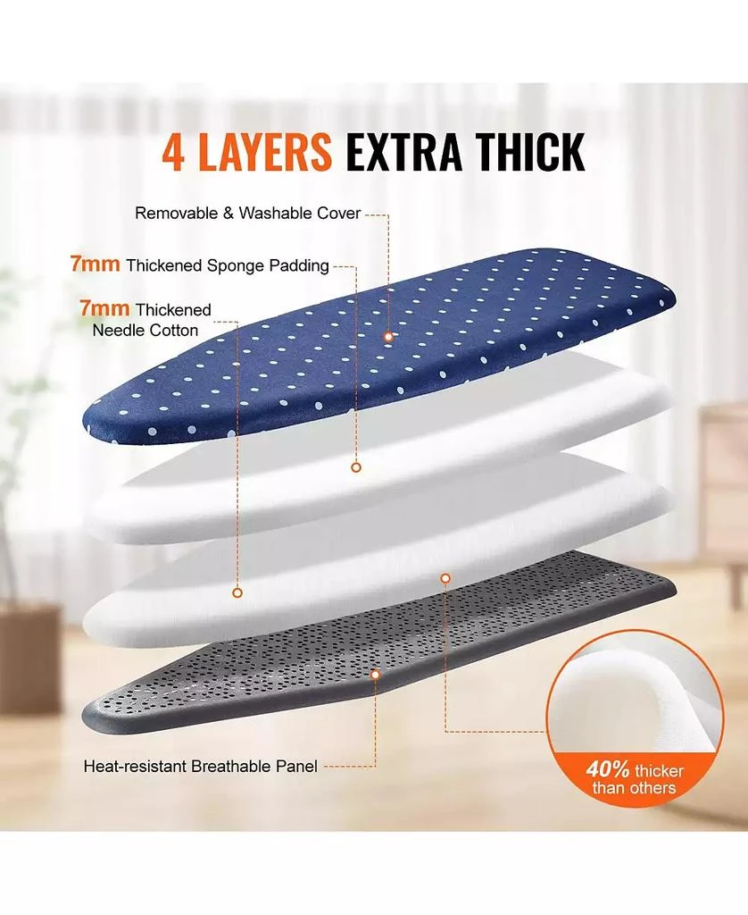 Ecooso Ironing Board with Storage Tray, 55"x15" Surface, 4-Layer Heat-Resistant Cover, 10 Height Adjustments for Home Use 5