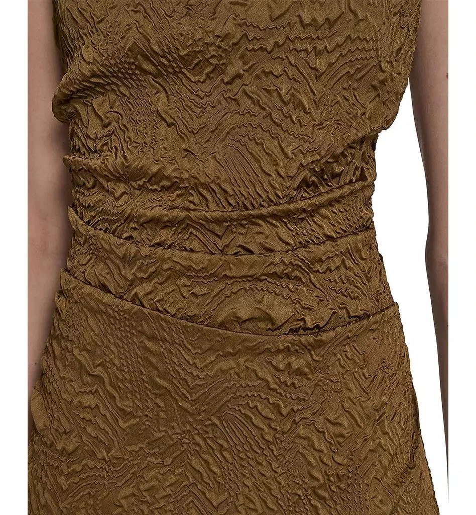 Vince Camuto Women's Novelty Knit High Cowl Neck Ruche Waist Bodycon Dress 4