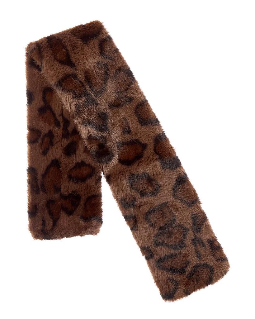 La Fiorentina Plush Animal Print Pull-Through Scarf