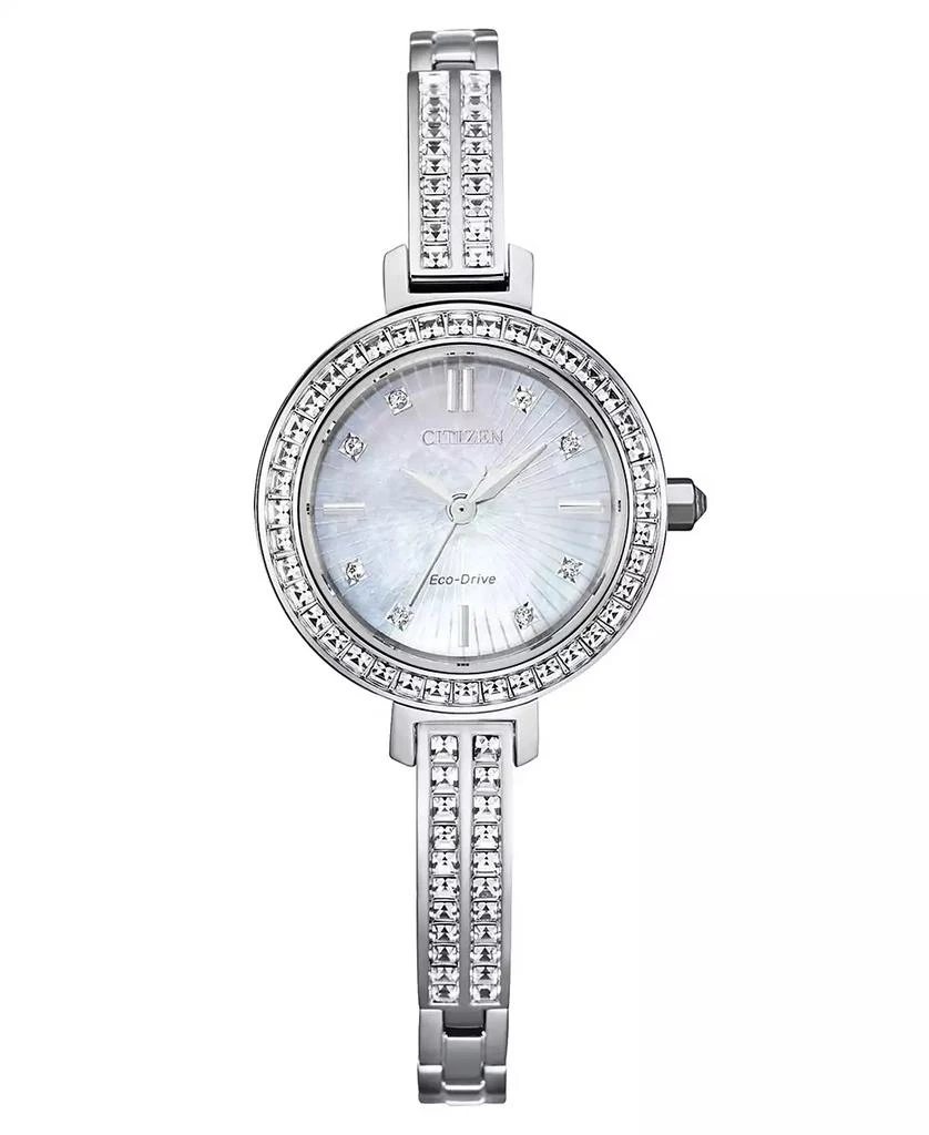 Citizen Eco-Drive Women's Stainless Steel & Crystal Bangle Bracelet Watch 25mm 1
