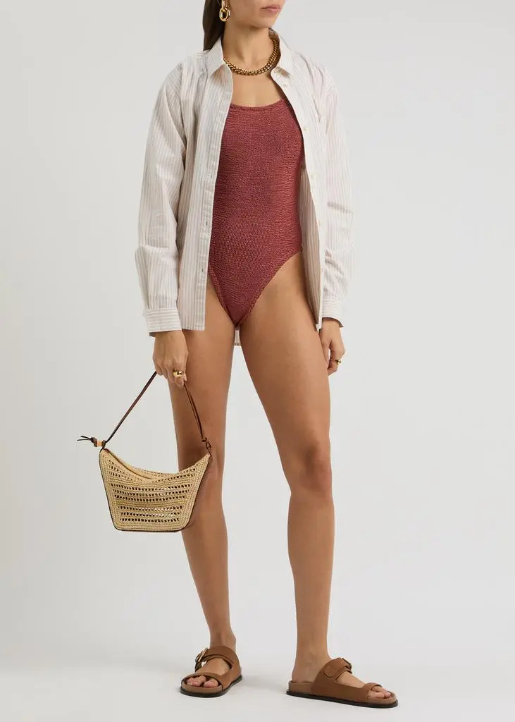 HUNZA G Domino seersucker swimsuit 4