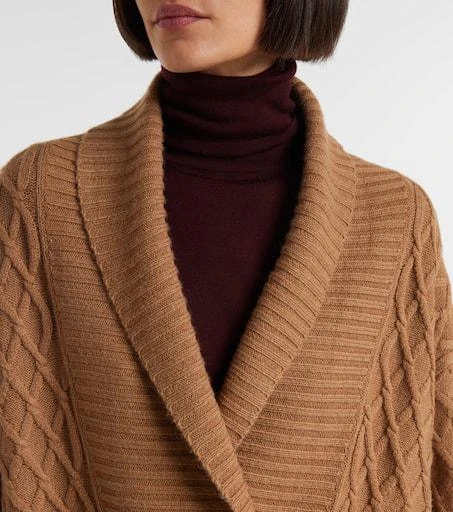Max Mara Mirca waffle-knit camel hair cardigan 4