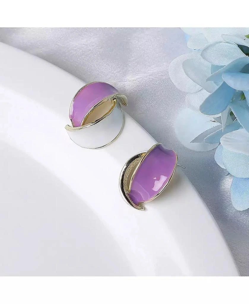 SOHI Women
s Silver Wrap Stud Earrings 2