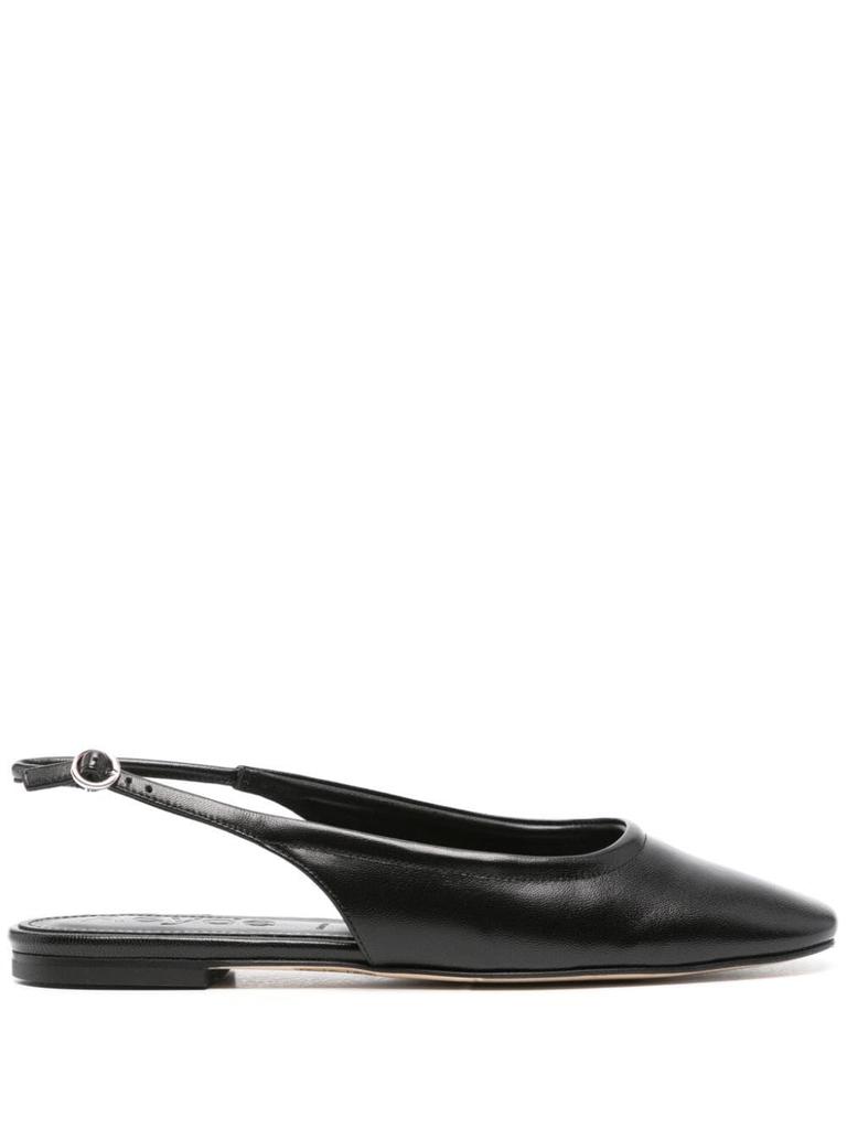 aeyde Dani Nappa Leather Black Flats