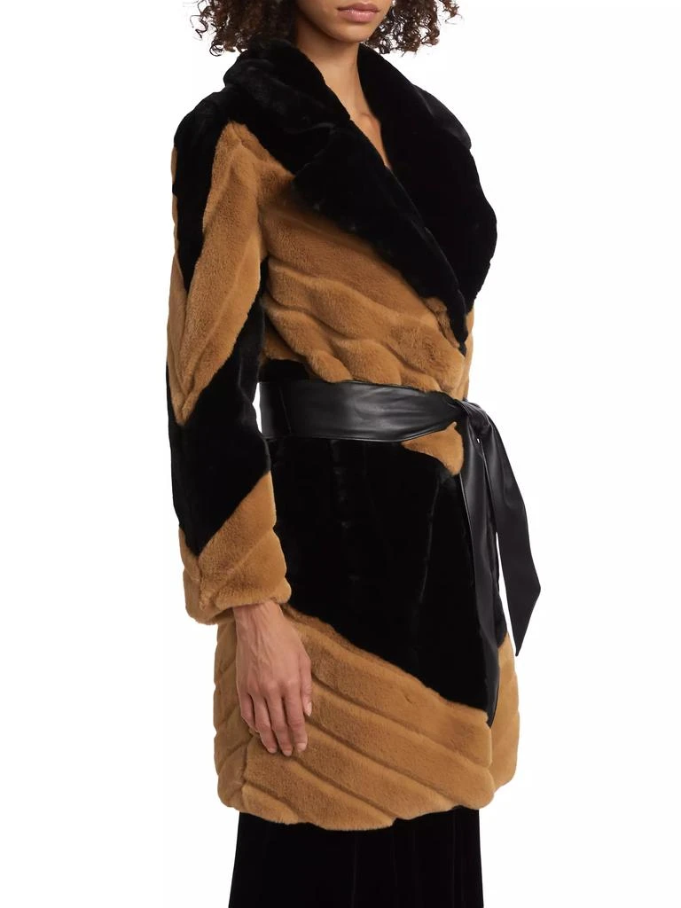 L'Agence Zoya Faux-Fur Belted Coat 4